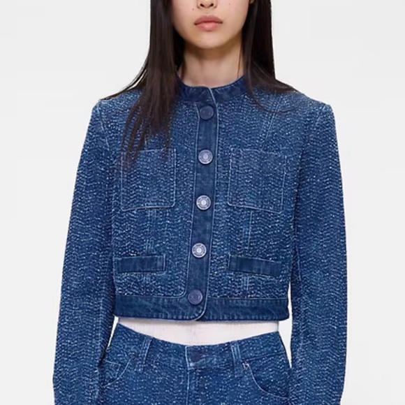 Jackets & Blazers - GapStudio Denim Tweed Crop Jacket